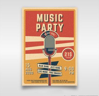 复古麦克风音乐海报图片