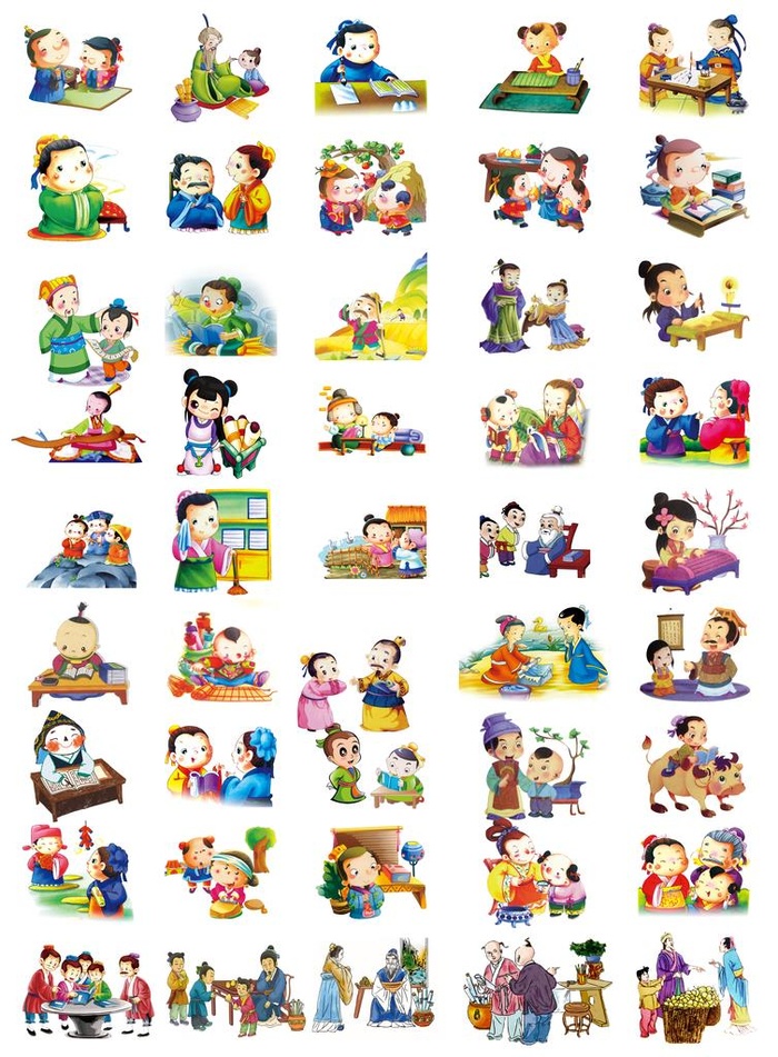 国学漫画图片(7087x9231)psd模版下载