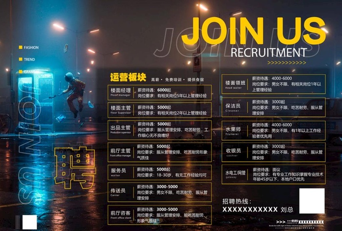 招聘酒吧单页模板图片