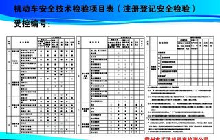 机动车安全技术检验项目表图片