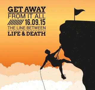 攀岩剪影海报图片