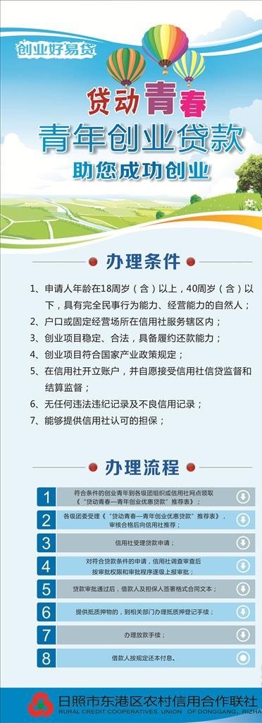 贷动青春 展板 易拉宝 创业图片cdr矢量模版下载