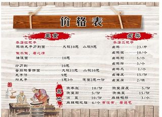 价目表图片