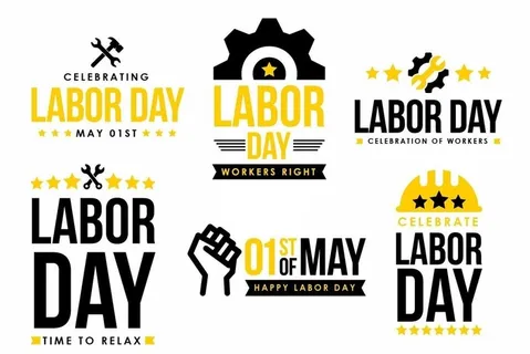 劳动节标题徽章图片