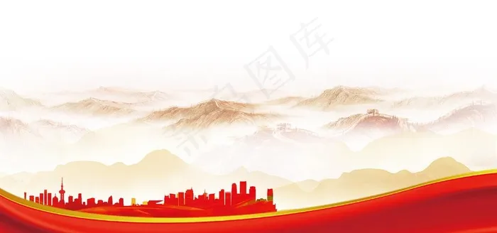 红色党建背景图片(6000x3000)psd模版下载