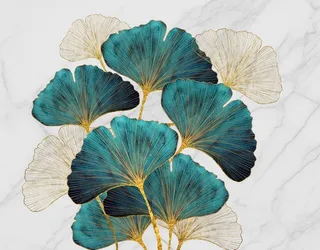 银杏叶装饰画图片