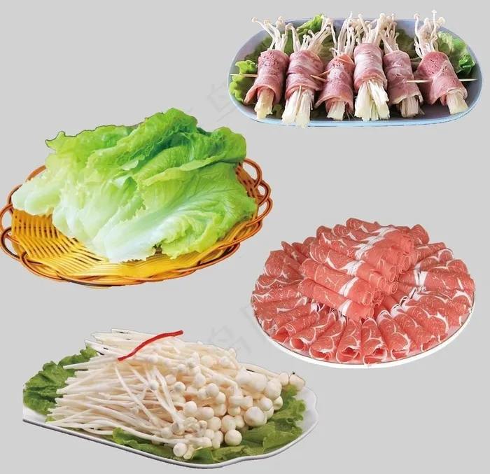 火锅配菜图片psd模版下载