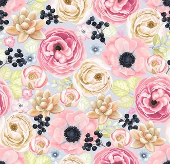 水彩花朵 多肉植物图片