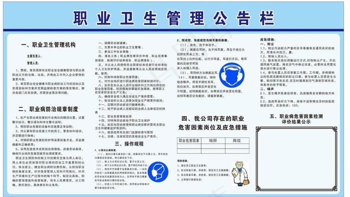 职业卫生管理公告栏图片cdr矢量模版下载