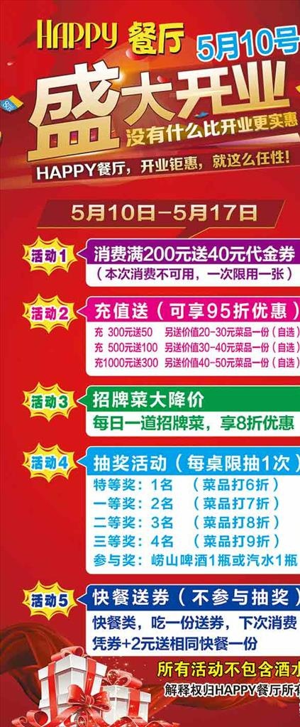 餐厅开业展架图片(2268X5102(DPI:72))psd模版下载