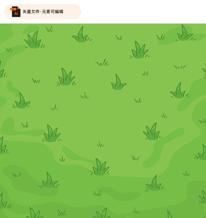 卡通手绘草地矢量素材图片ai矢量模版下载