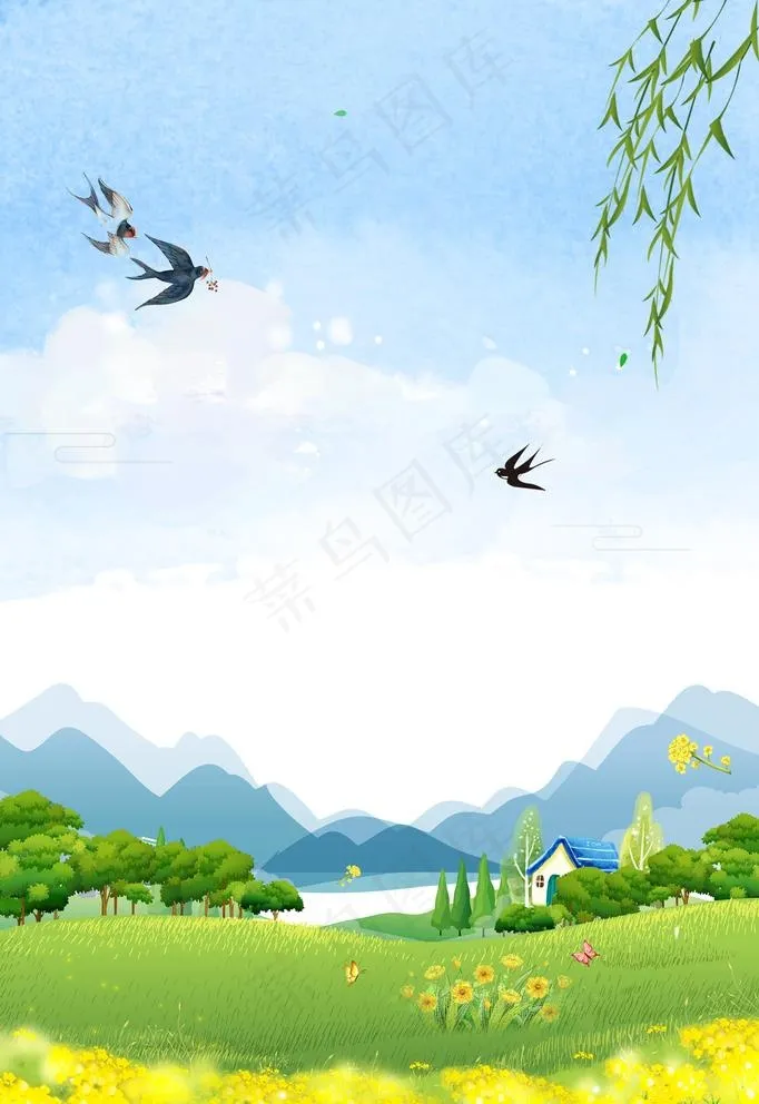 春天的背景图片(2100X3151(DPI:150))psd模版下载