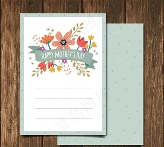 美丽母亲节鲜花卡图片