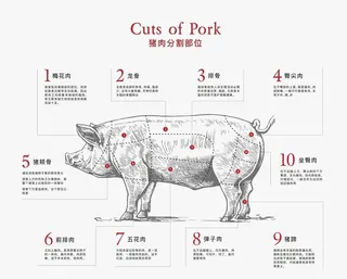 猪头分割图图片