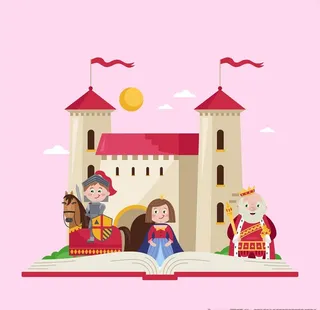 创意可爱童话故事书插画设计图片