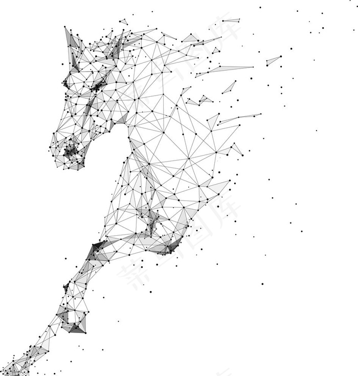 创意粒子奔跑的马图片