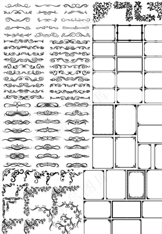 花纹 边框 花纹边框矢量图图片ai矢量模版下载
