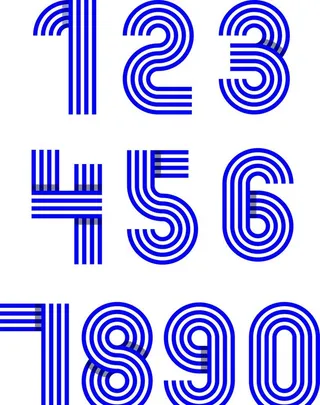 创意免扣数字线条艺术字元素图片