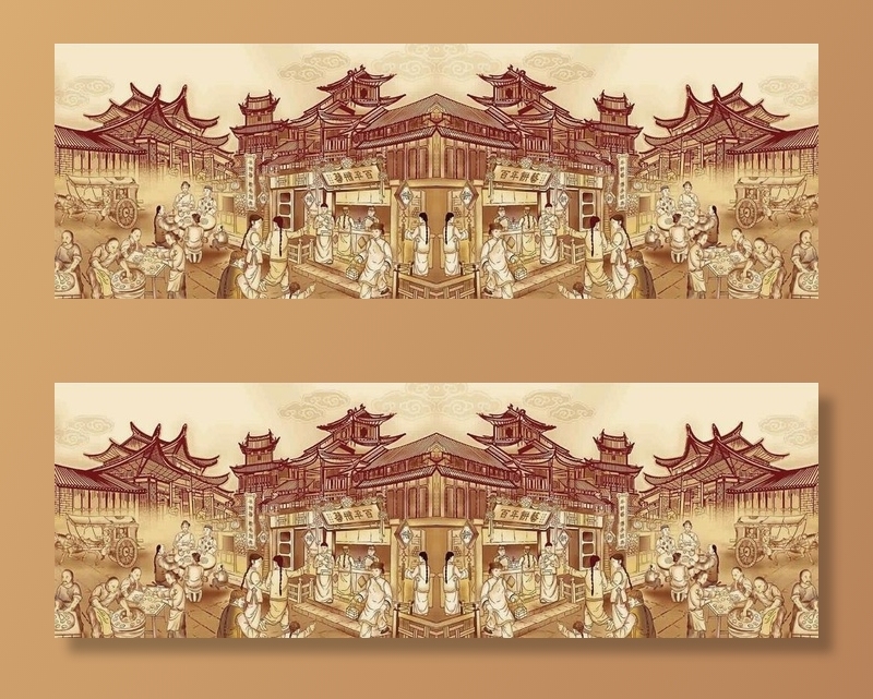 古代集市模糊图图片