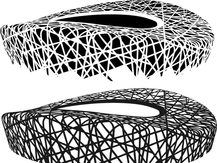 鸟巢、国家体育场线稿图片