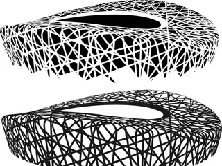 鸟巢、国家体育场线稿图片