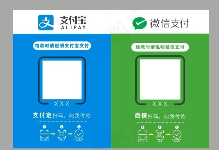 支付宝微信收款码图片cdr矢量模版下载