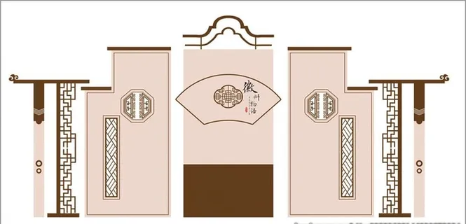 徽派建筑 徽派形象墙图片