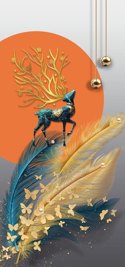 麋鹿装饰画图片