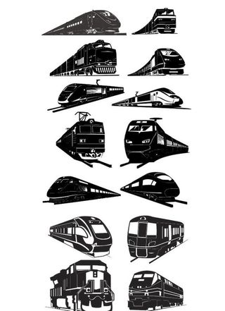 火车高铁剪影图片