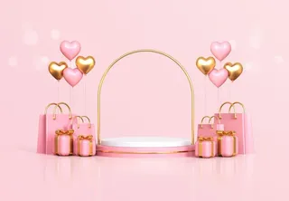 分层粉色展台图片