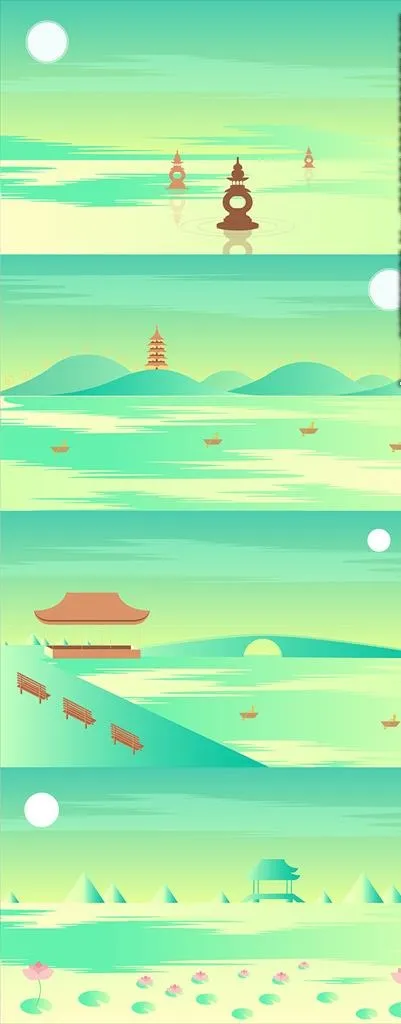 风景图片ai矢量模版下载