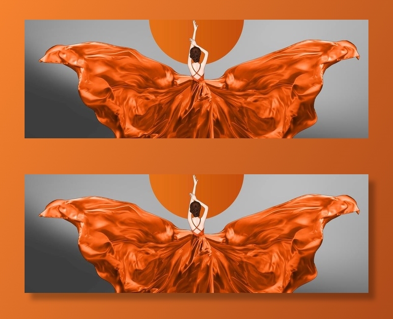 人物艺术红裙美女装饰画图片