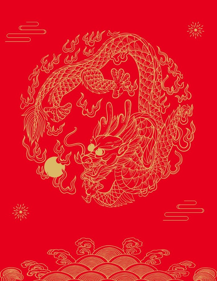 古典龙纹图片(2800x3743)psd模版下载