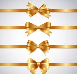 金色蝴蝶丝带图片