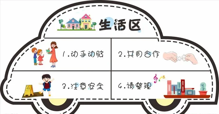 幼儿园生活小卡片图片cdr矢量模版下载