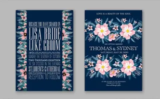 手绘小清新花朵贺卡海报矢量图图片