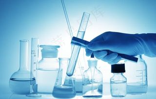 蓝色化学器皿实验背景图片