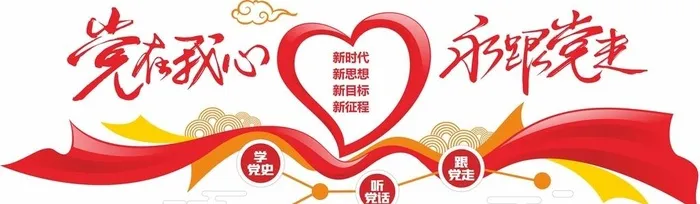 党建永远跟党走文化墙图片cdr矢量模版下载