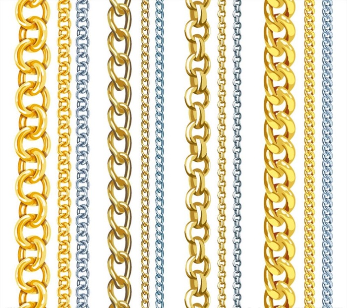 金属链条矢量图片