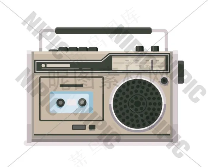 收录机图片ai矢量模版下载