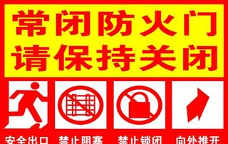 常闭 防火门 通道 标识牌 图片