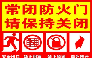常闭 防火门 通道 标识牌 图片