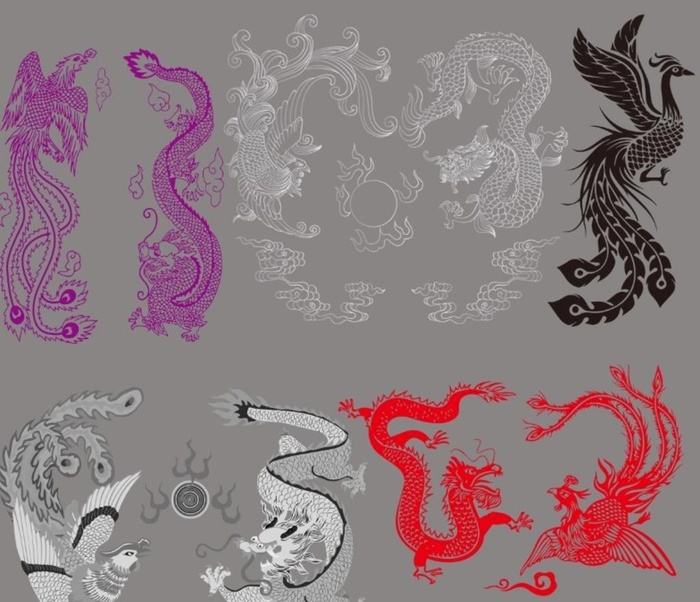 古代龙凤花纹图片