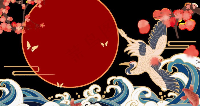 国潮风海报图片psd模版下载