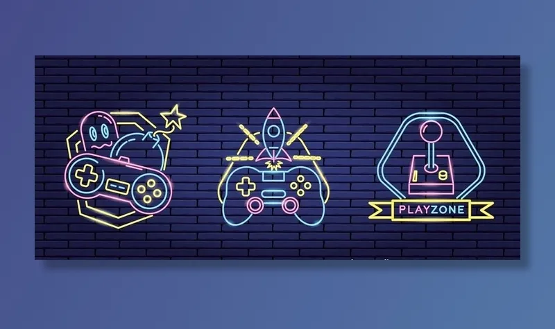 线性创意电子游戏图标icon图片eps,ai矢量模版下载