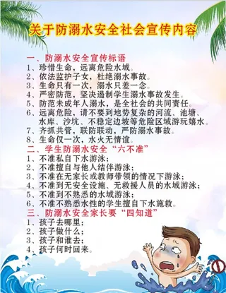 防溺水安全警示宣传教育海报图片