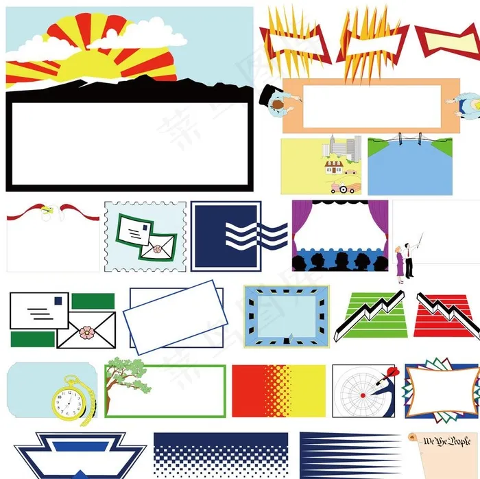 图形看板报头边框花边图片ai矢量模版下载