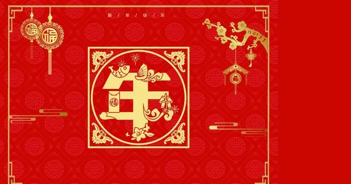 新年喜庆图案包装图片(6791x3780)psd模版下载