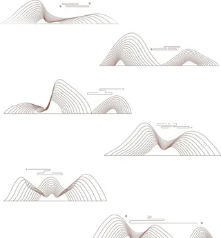 中式元素中国风山纹云纹线条图片