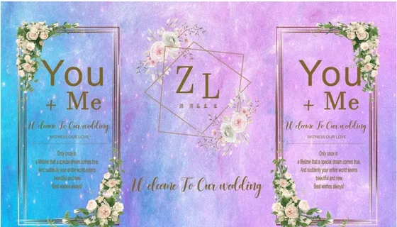 渐变色婚礼背景图片